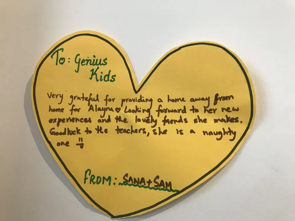 The paper heart from Sana and Sam